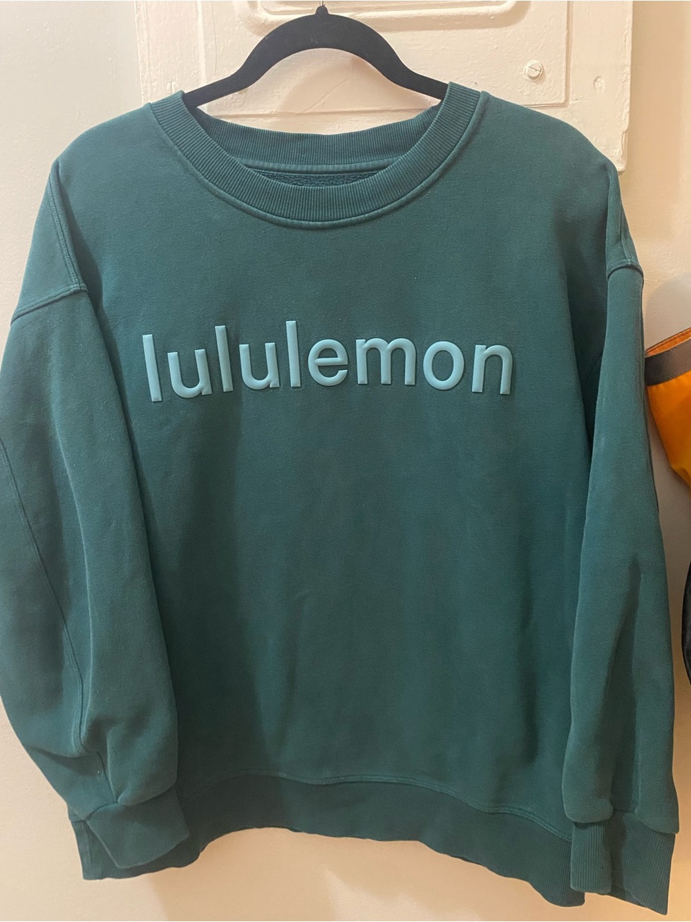 lululemon athletica Storm Teal Perfectly Oversized Sweatshirt, Light Teal Logo